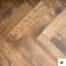 V4 Wood Flooring : Zigzag Herringbone ZB106 Tannery Brown Distressed & Colour Stained, UV Oiled (15/4 x 90mm)