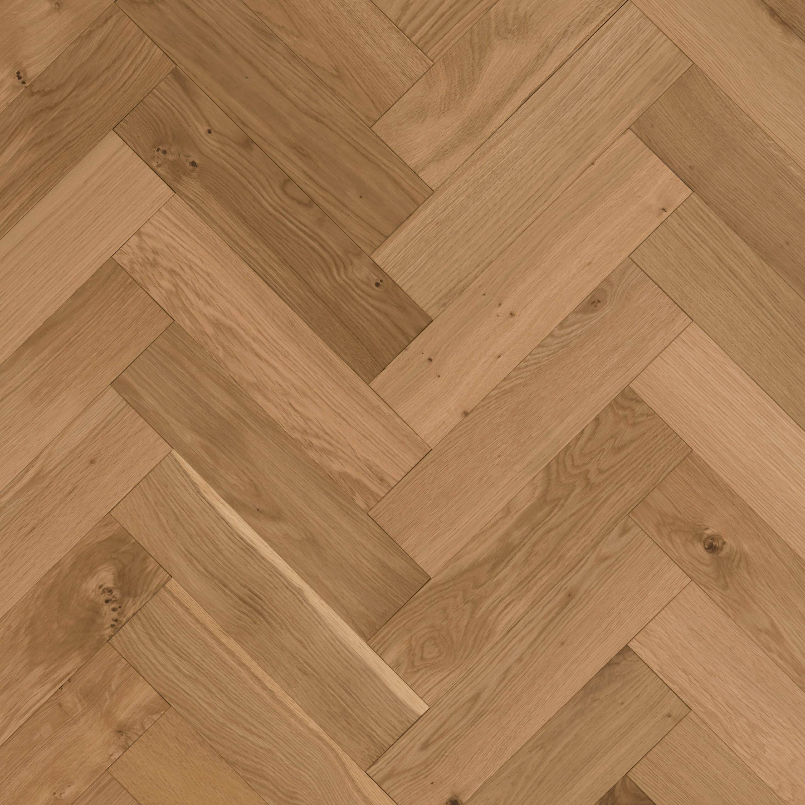 Furlong Flooring: Herringbone (14231) – Natural Oak Brushed & UV Oiled (14/3 x 100mm)