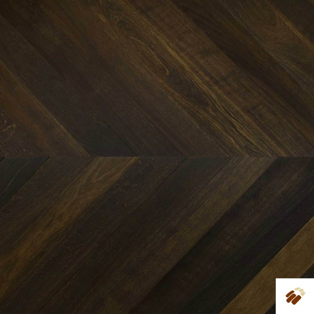 V4 Wood Flooring : Chevron CV103 Smoked Oak Brushed & Smoked, Natural Oiled (10/4 x 90mm)