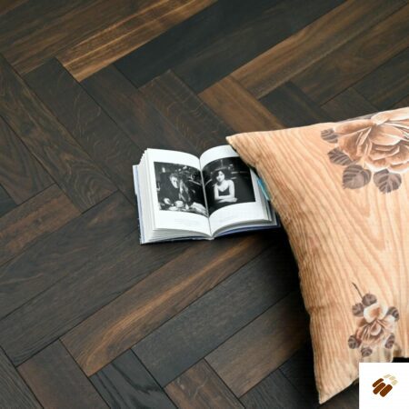 V4 Wood Flooring : Tundra TH103 Smoked Oak Herringbone Brushed & Smoked, UV Oiled (15/4 x 100mm)