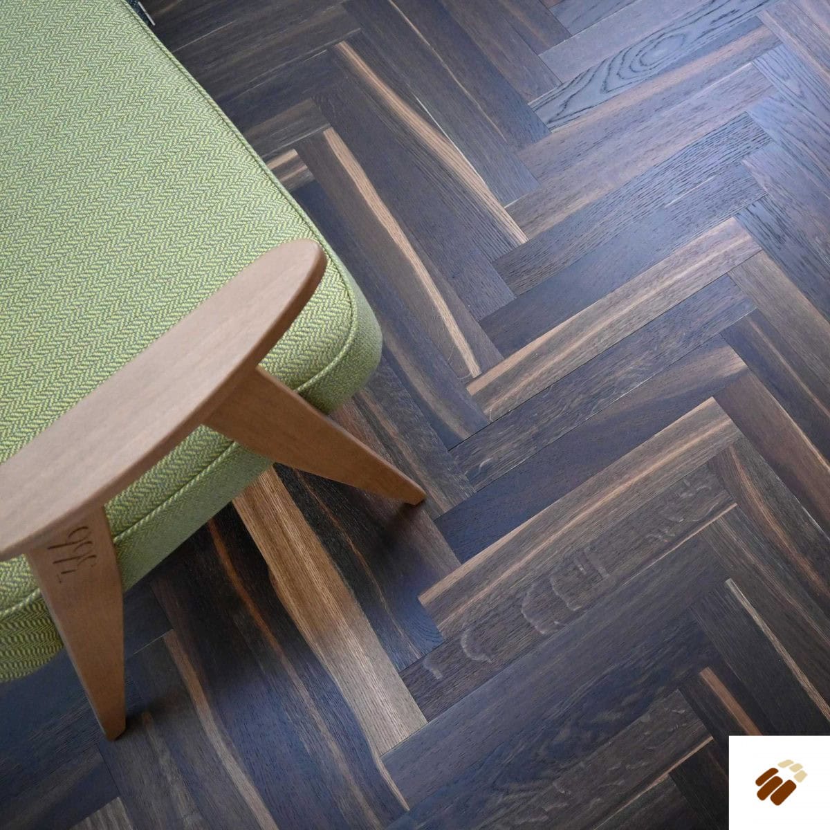 V4 Wood Flooring : Tundra TH108 Smoked Oak Herringbone Brushed & Smoked, UV Oiled (11/4 x 70mm)