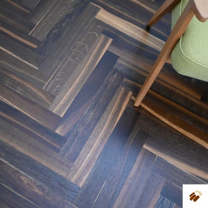 V4 Wood Flooring : Tundra TH108 Smoked Oak Herringbone Brushed & Smoked, UV Oiled (11/4 x 70mm)