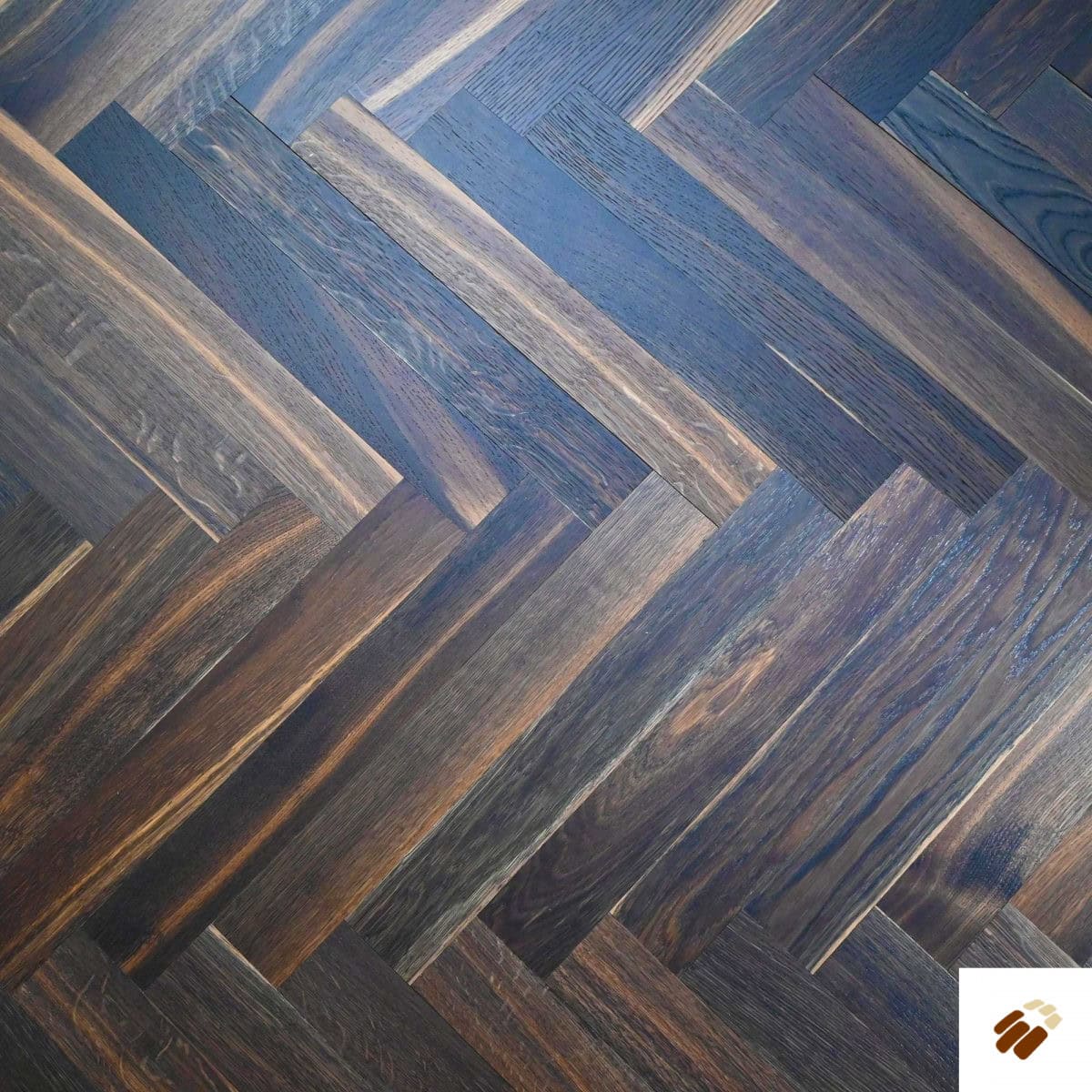 V4 Wood Flooring : Tundra TH108 Smoked Oak Herringbone Brushed & Smoked, UV Oiled (11/4 x 70mm)