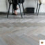 V4 Wood Flooring : Zigzag Herringbone ZB103 Silver Haze Brushed & Colour Stained , Hardwax Oiled (15/4 x 90mm)