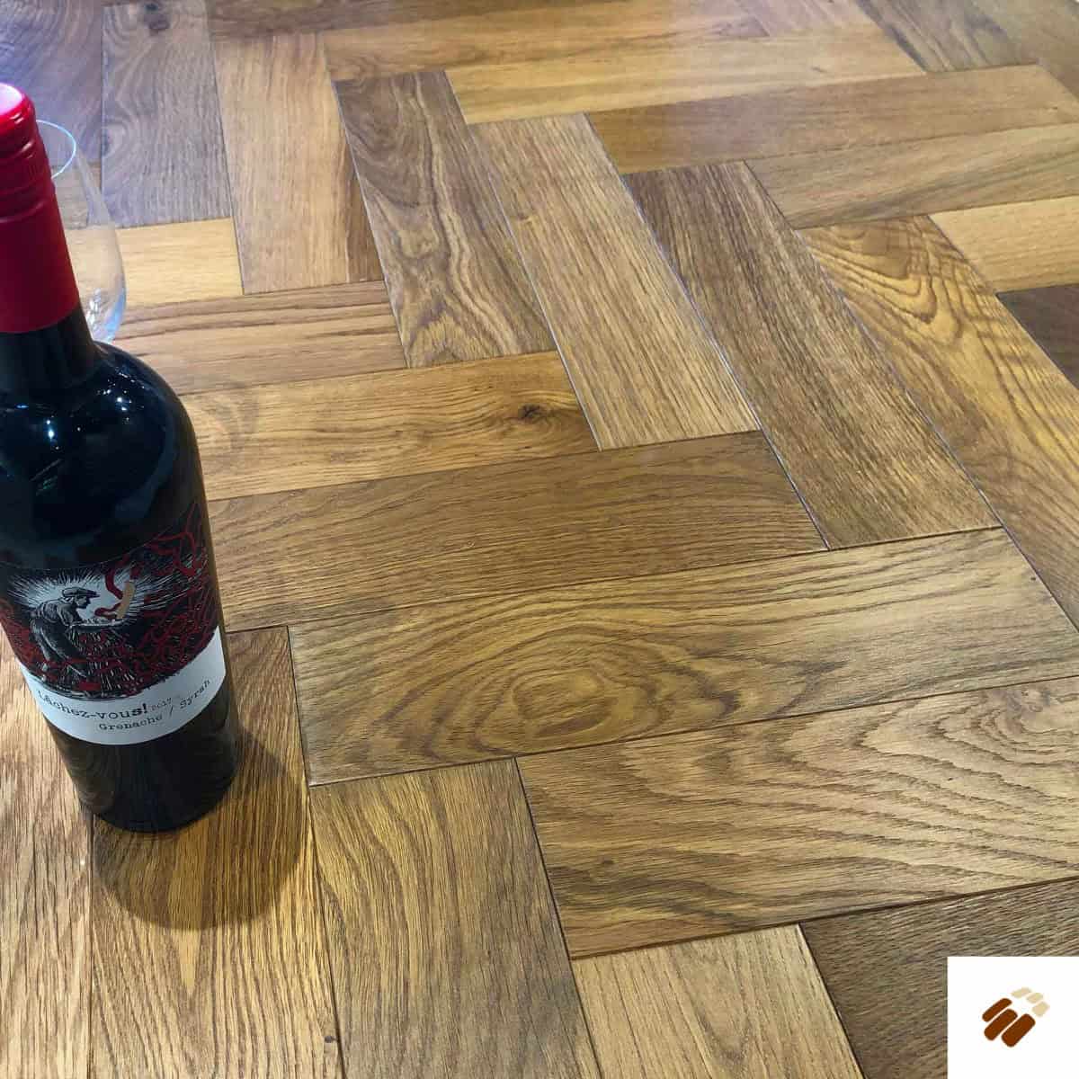 V4 Wood Flooring : Zigzag Herringbone ZB201 Smoked Oak, Brushed & Colour Stained, UV Oiled (15/4 x 90mm)