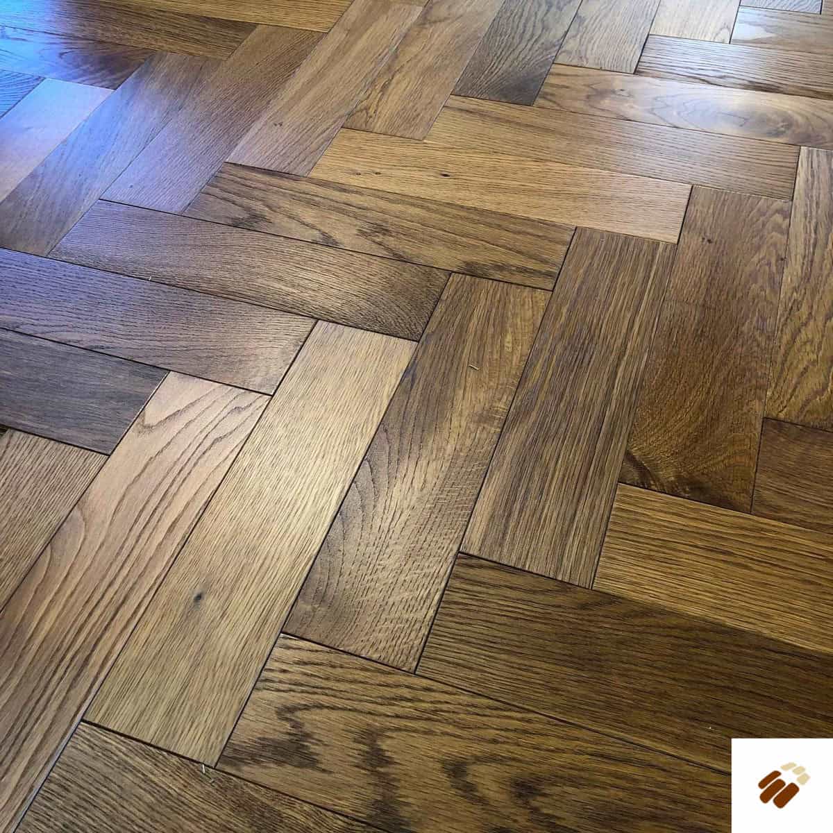 V4 Wood Flooring : Zigzag Herringbone ZB201 Smoked Oak, Brushed & Colour Stained, UV Oiled (15/4 x 90mm)