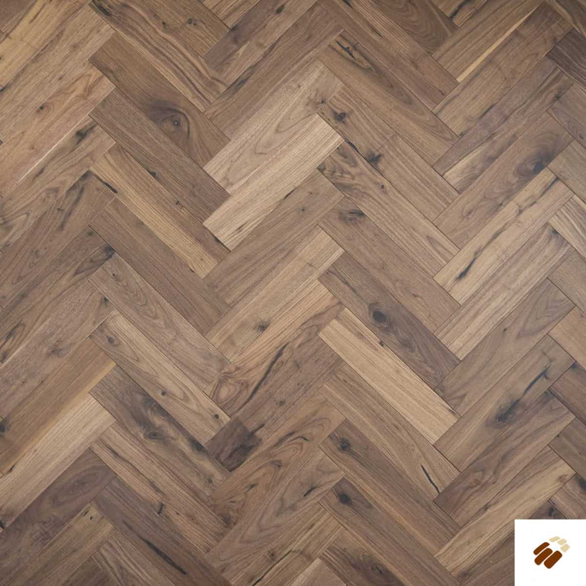 V4 Wood Flooring : Zigzag Herringbone ZB205 American Black Walnut, UV Oiled (15/4 x 90mm)