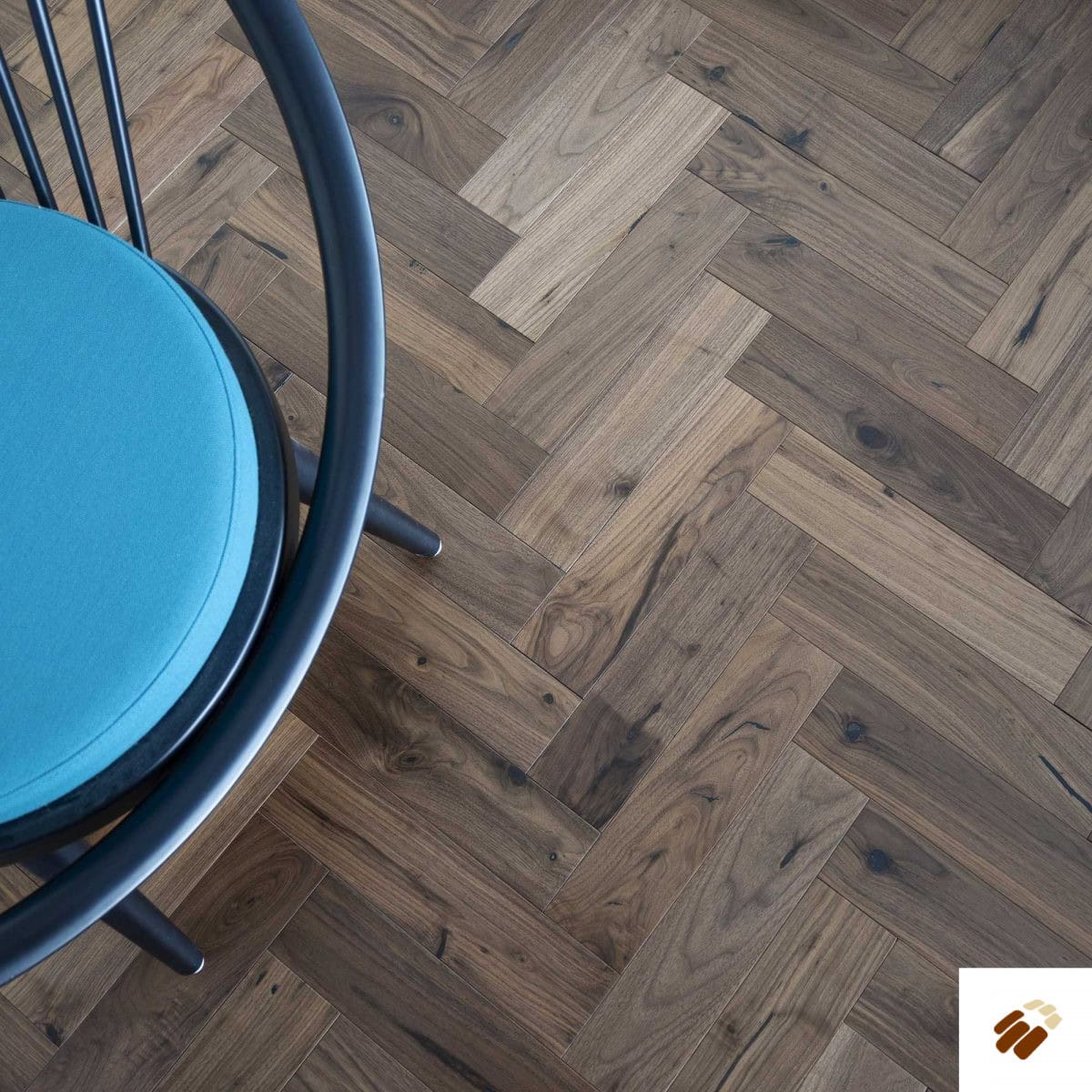V4 Wood Flooring : Zigzag Herringbone ZB205 American Black Walnut, UV Oiled (15/4 x 90mm)