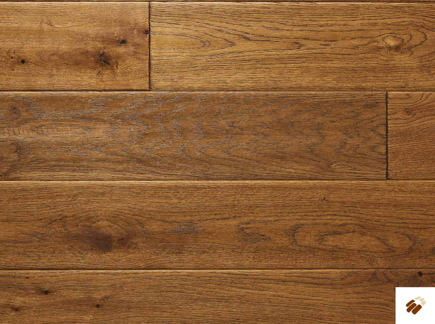 brooks floor: blenheim traditional m2008 oak hand scraped, distressed, cognac stained & uv oiled (18/3 x 150mm)