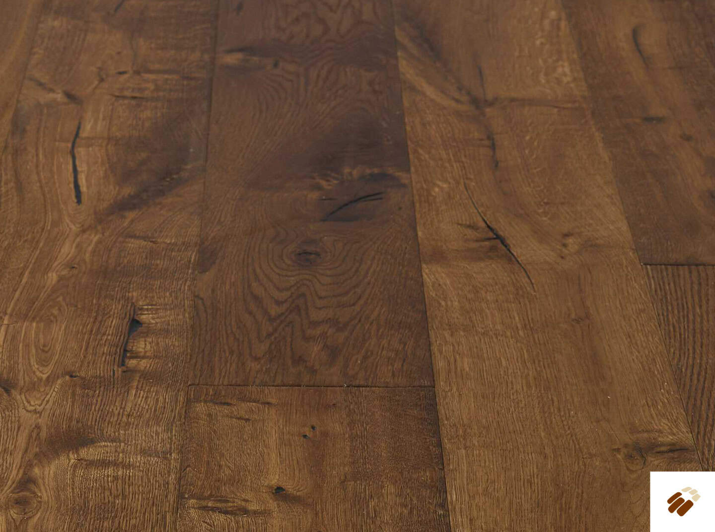 brooks floor: loch l1001 rannoch oak smoked / brushed / hand scraped / sunken filler & oiled (14/3 x 190mm)