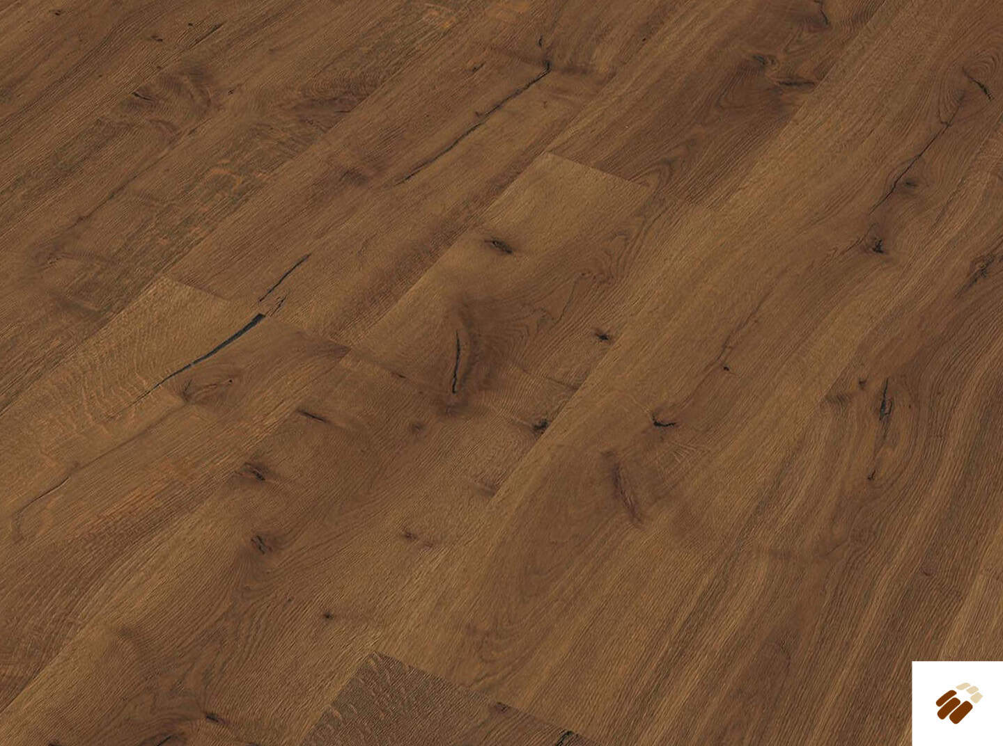 brooks floor: variante wide plank tt1031 san andreas | oak brushed / nutmeg reactive stain / sunken filler & lacquered (14/3.2 x 220mm)